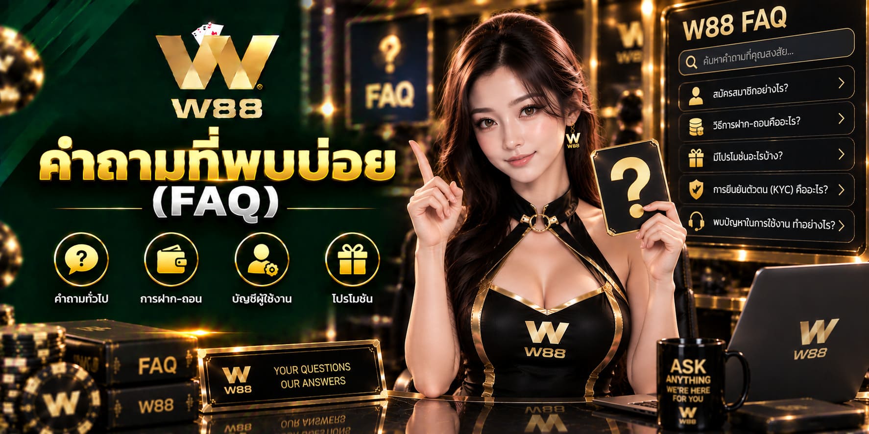 รวมคำถามที่สมาชิกมักสงสัยเกี่ยวกับการใช้งาน W88 รวมคำถามที่สมาชิกมักสงสัยเกี่ยวกับการใช้งาน W88